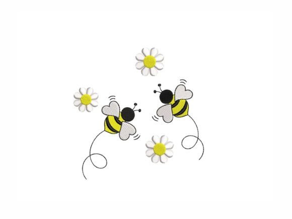 Bees and Daisies: Whimsical Seasonal Embroidery