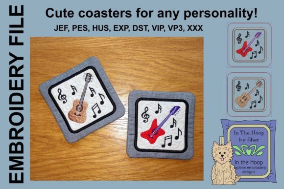Guitar Coasters: A Music-Inspired Embroidery Design Review