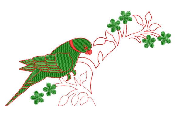 Parrot on Floral Branch