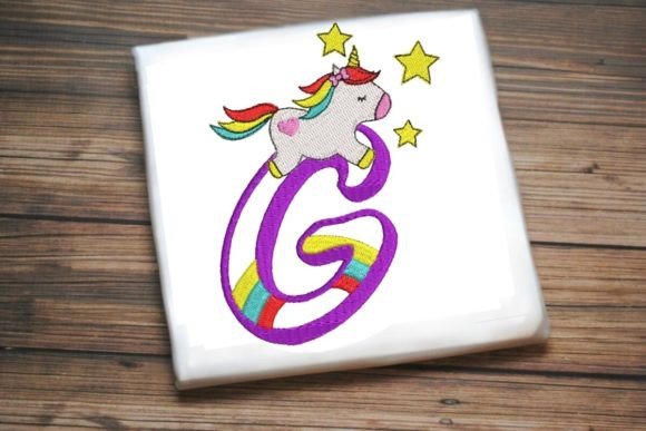 Unicorn Rainbow Letter G