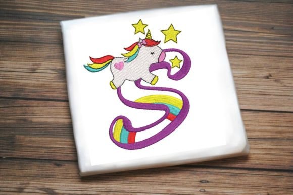 Unicorn Rainbow Letter S